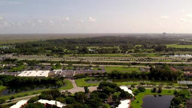 Aerial video highway 595 by Markham Park Sunrise Florida USA