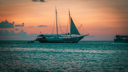 sailboat at sunset
