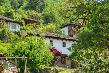 Obraz na płótnie Canvas Village of Leshten with Authentic nineteenth century houses, Bulgaria
