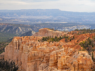 Beautiful sunny view of the Rainbow point of Bryce Canyon National Park