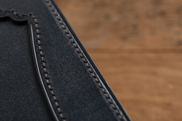 The surface of the leather fabric.