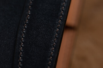 The surface of the leather fabric.