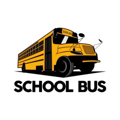 school bus logo design brand vector