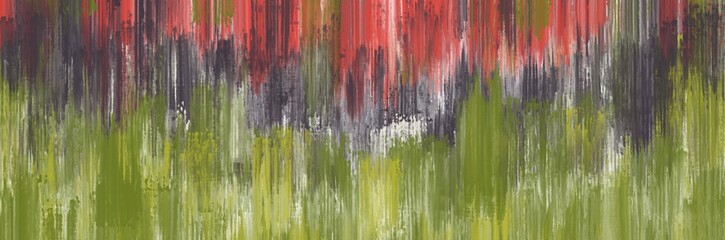Abstract painting arts with green, dark grey and red brush for presentation, card background, wall decoration, or banner