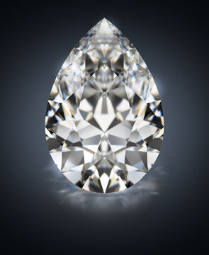 pear-shaped diamond on a dark background