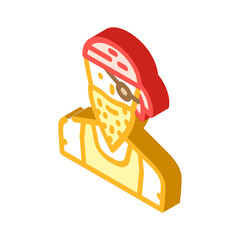 pirate person isometric icon vector. pirate person sign. isolated symbol illustration