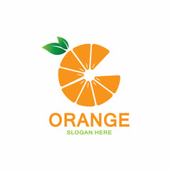 fresh orange fruit logo icon vector, lime slice