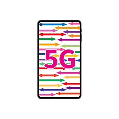 5Gの文字とスマートフォン