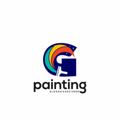 G letter logo and paint drop design combination, Colorful logo template art