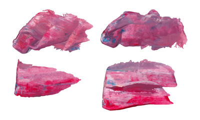 pink acrylic and gouache brush stroke with original paint textured
