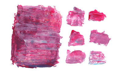 pink acrylic and gouache brush stroke with original paint textured