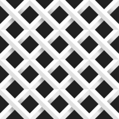 Vector seamless pattern, geometric background Black and white.