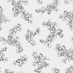 Seamless pattern with a beautiful bouquet of roses,