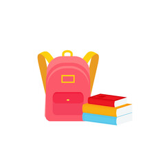 classroom school supplies stationery, pencil case, pen, pile of books, photorealistic literature,notebook, notebook textbook,school bag,Palettes and brushes in art,colored pencils. vector illustration