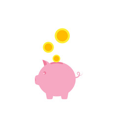 piggy bank, piggy bank, coin save, coin collecting, investment icon, piggy bank icon, concept of banking or financial business administration.vector illustration
