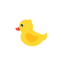 cartoon vector of cute yellow rubber duck taking a bubble bath.vector illustration