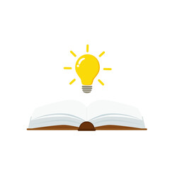 open book with light bulb concept, can use for, landing page, template, ui, mobile app, poster, banner, flyer.vector illustration .