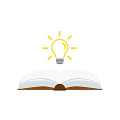 open book with light bulb concept, can use for, landing page, template, ui, mobile app, poster, banner, flyer.vector illustration .
