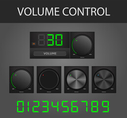 Volume control. Digital display with numbers