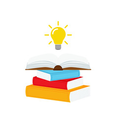 open book with light bulb concept, can use for, landing page, template, ui, mobile app, poster, banner, flyer.vector illustration .