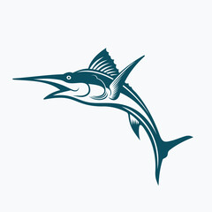 illustration of swordfish, swordfish icon, vector art.