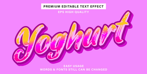 Editable text effect yoghurt