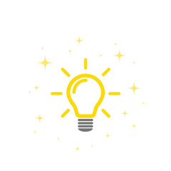 The light bulb is full of ideas And creative thinking, analytical thinking for processing. Light bulb icon vector. ideas symbol illustration.