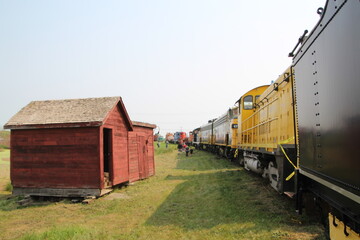 Fototapeta na wymiar Line Of The Railway, Alberta Railway Museum, Edmonton, Alberta