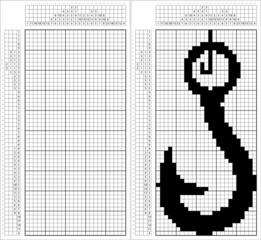 Fishing Hook Icon Nonogram Pixel Art M_2107002