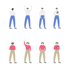 男性／父親／人物の全身フラットイラスト素材