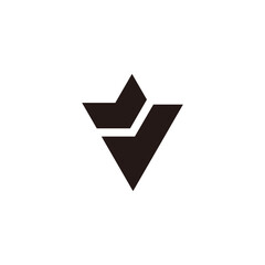 letter v geometric polygon logo vector