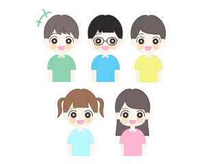 ジャンプをする　子ども　イラストセット