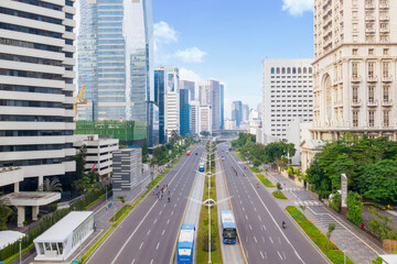 Obraz premium Jakarta downtown situation during lockdown periods