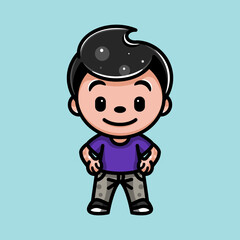 cute boy or man for character, icon, logo, sticker and illustration.
