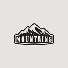 Mountains Camp Emblem Template. Adventure Design Element For Logo, Label, Emblem, Sign.