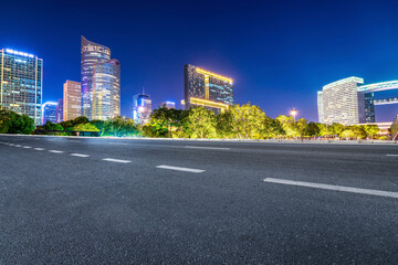 Skyline of Expressway Pavement and Night Scenery of Modern Architectural Landscape