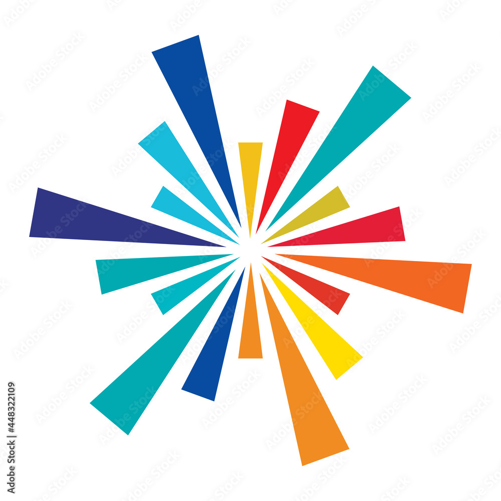Poster abstract burst, flash, flare lines. radial, radiating lines circular, concentric design element