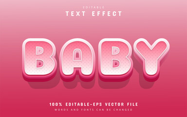 Baby text effect cartoon style
