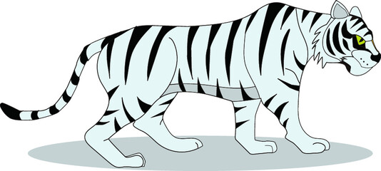 白虎のイラスト（横・影付き）
