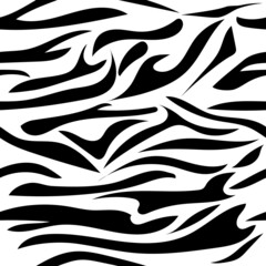 Seamless pattern with black stripes. Zebra wool for print. Black and white color of the tiger. Minimalistic pattern with tiger stripes