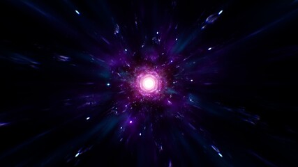Fly to Purple Nebula Galaxy Background
