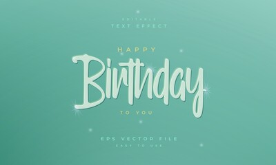 Birthday editable text effect
