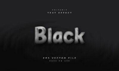 Black editable text effect
