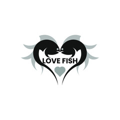 Illustration vector graphic of simple logo or character about two golden fish in love simbol suitable for any visual content
