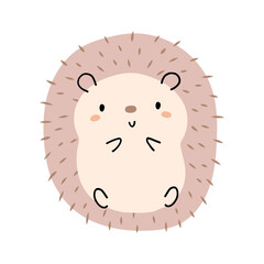 Cute and whimsical hedgehog character. Cartoon style, hand drawn vector illustration.