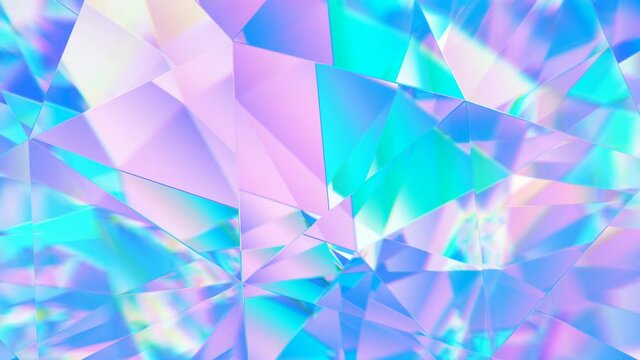 Diamond facets abstract diffraction background 3D render
