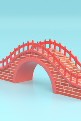 3d rendering chinese style bridge