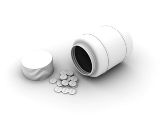 a large medical capsule with a medicinal product .3d rendering of a medicine capsule 