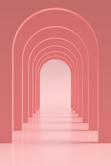 3d rendering arch tunnel and corridor