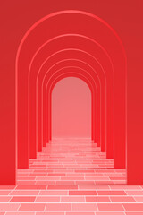 Fototapeta premium 3d rendering arch tunnel and corridor
